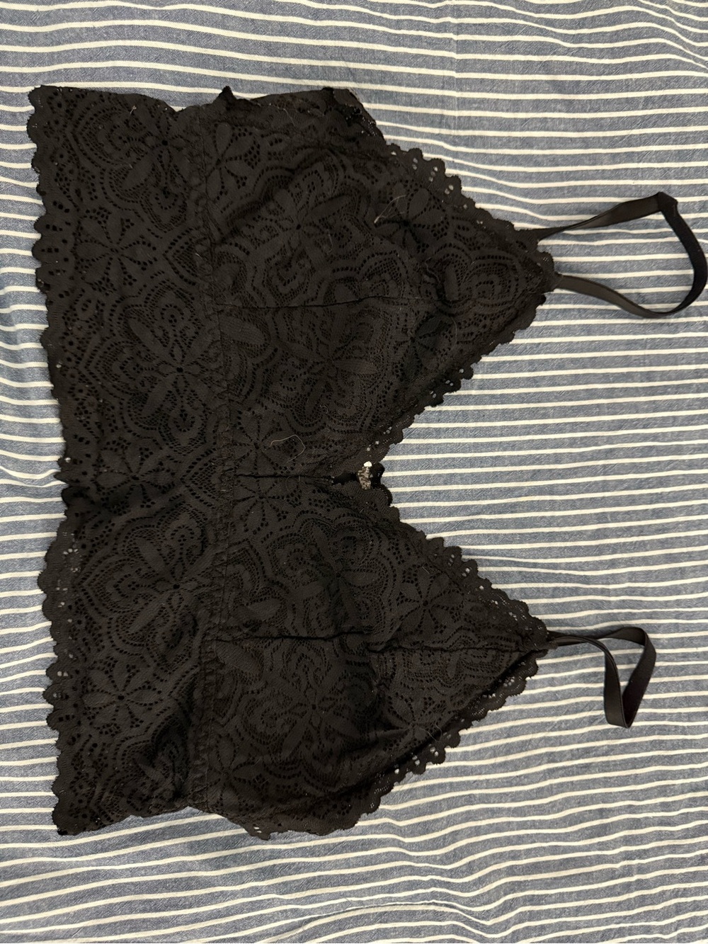 Old Navy Black Lace Bralette - Floral Crochet Design